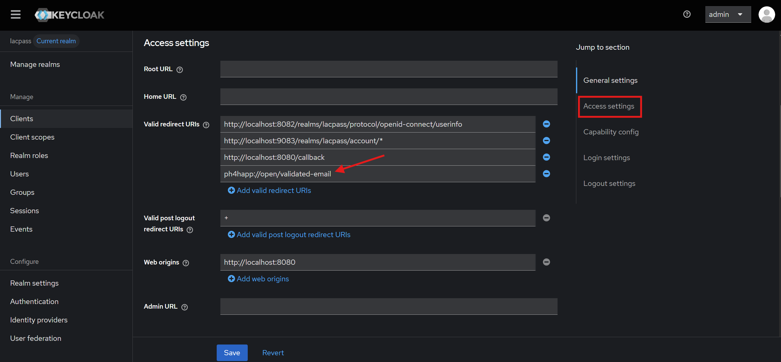 Add redirect URI